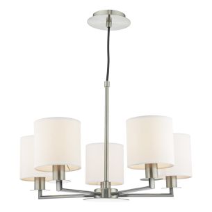 Tyler 5 Light Armed Pendant Satin Nickel With Shade