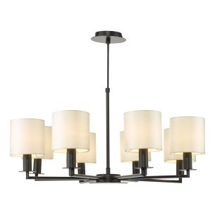 Tyler 8 Light Armed Pendant Matt Black With Shade