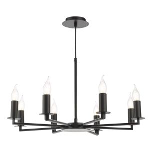 Tyler 8 Light Armed Pendant Matt Black Fitting Only