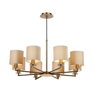 Tyler 8 Light Armed Pendant Antique Bronze With Shade