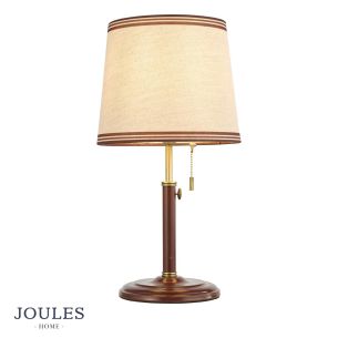 Joules Upton Table Lamp Matt Red and Matt Antique Brass With Shade