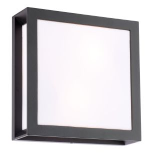 Vayu 2 Light Outdoor Wall Light Matt Black and Opal IP44