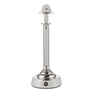 Virgil Rechargeable Table Lamp Polished Nickel Base Only LED