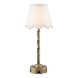 Wyman Rechargeable Table Lamp Matt Antique Brass Base Only LED