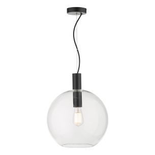 Zula Pendant Glass and Matt Black