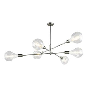 Alana 6 Light Pendant Satin Chrome