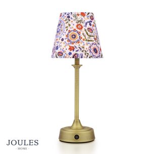 Joules Apsley Rechargeable Table Lamp Matt Antique Brass With Shade LED
