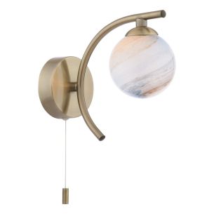 Atiya Wall Light Antique Brass and Glass