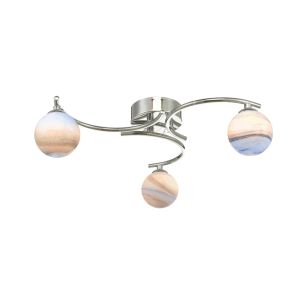Atiya 3 Light Semi Flush Polished Chrome With Planet Style Glass