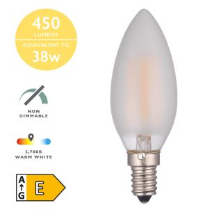 (Pack of 5) LED SES/E14 LED Light Bulb (Lamp) 4w 450lm 2700k