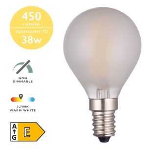 (Pack of 5) LED SES/E14 Golf Ball Light Bulb (Lamp) 4w 450lm 2700k