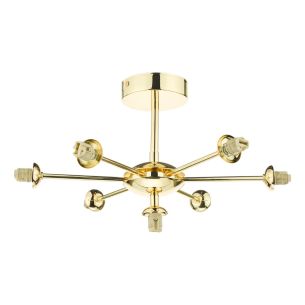 Cohen 7 Light Semi Flush Polished Gold Fitting Only