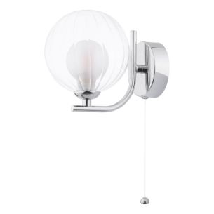 Cradle Wall Light Polished Chrome With Clear/Opal Glass