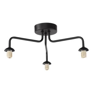 Feya 3 Light Semi-Flush Matt Black Fitting Only