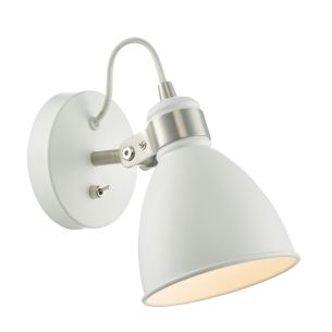 Frederick Single Wall Spotlight White Satin Chrome