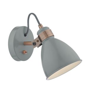 Frederick Single Wall Spotlight Grey & Copper