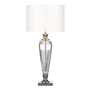 Hinton Table Lamp Crystal and Polished Chrome With Shade