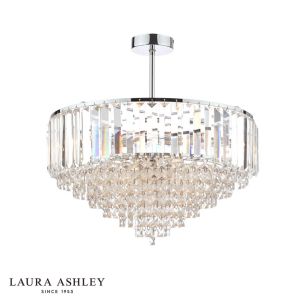 Laura Ashley Vienna 5 Light Semi-Flush Crystal and Polished Chrome
