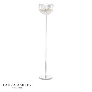 Laura Ashley Vienna 3 Light Floor Lamp Polished Chrome and Crystal