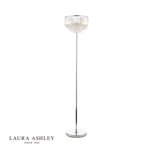 Laura Ashley Vienna 3lt Floor Lamp Crystal & Polished Chrome