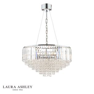 Laura Ashley Vienna 9 Light Chandelier Crystal and Polished Chrome