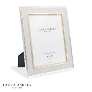 Laura Ashley Harrison Photo Frame Polished Silver and Natural