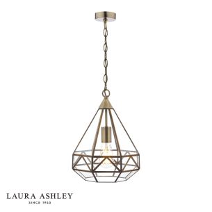 Laura Ashley Zaria Pendant Antique Brass and Glass