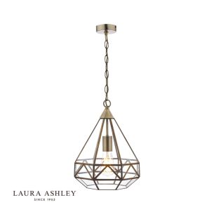 Laura Ashley Zaria Pendant Antique Brass Glass