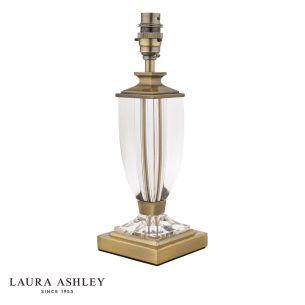 Laura Ashley Carson Table Lamp Antique Brass and Crystal Base Only