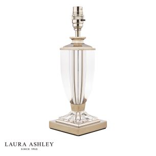 Laura Ashley Carson Table Lamp Polished Nickel and Crystal Base Only