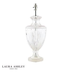 Laura Ashley Meredith Table Lamp Ribbed Glass and Polished Chrome Base Only