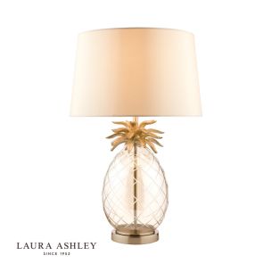 Laura Ashley Pineapple Large Table Lamp Champagne Cut Glass With Shade