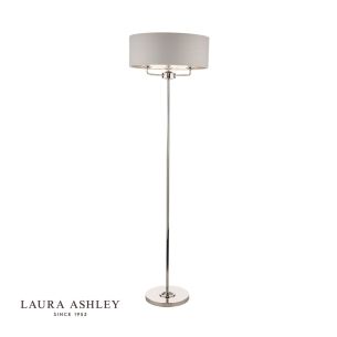 Laura Ashley Sorrento 3 Light Floor Lamp Polished Nickel With Silver Shade