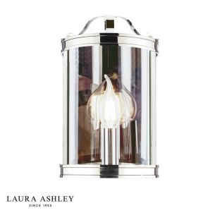 Laura Ashley Harrington Wall Light Polished Nickel and Glass