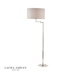 Laura Ashley Marlowe Swing Arm Floor Lamp Polished Nickel With Shade