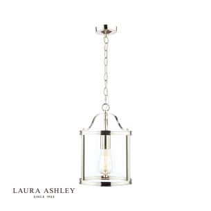Laura Ashley Harrington Lantern Polished Nickel Glass