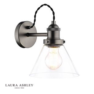 Laura Ashley Isaac Industrial Nickel 1 Light Wall Light
