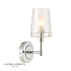 Laura Ashley Blake Bathroom Wall Light Crystal Polished Chrome IP44