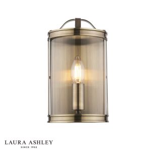 Laura Ashley Harrington Wall Light Antique Brass and Glass