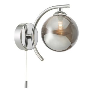 Nakita Wall Light Polished Chrome With Smoked Glass
