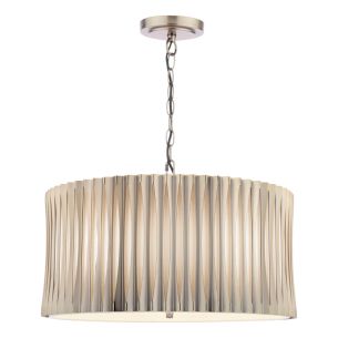 Netra 3 Light Pendant Satin Bronze and Ivory