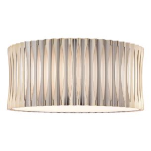 Netra 3 Light Flush Satin Bronze and Ivory