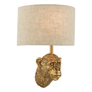 Raul Monkey Wall Light Gold With Shade