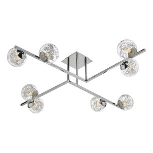 Taghrid 8 Light Semi-Flush Polished Chrome and Glass