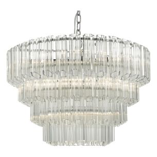 Tuvalu 9 Light Chandelier Glass and Polished Chrome