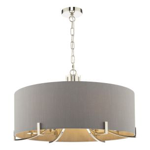 Veyron 6 Light Pendant Polished Nickel With Shade