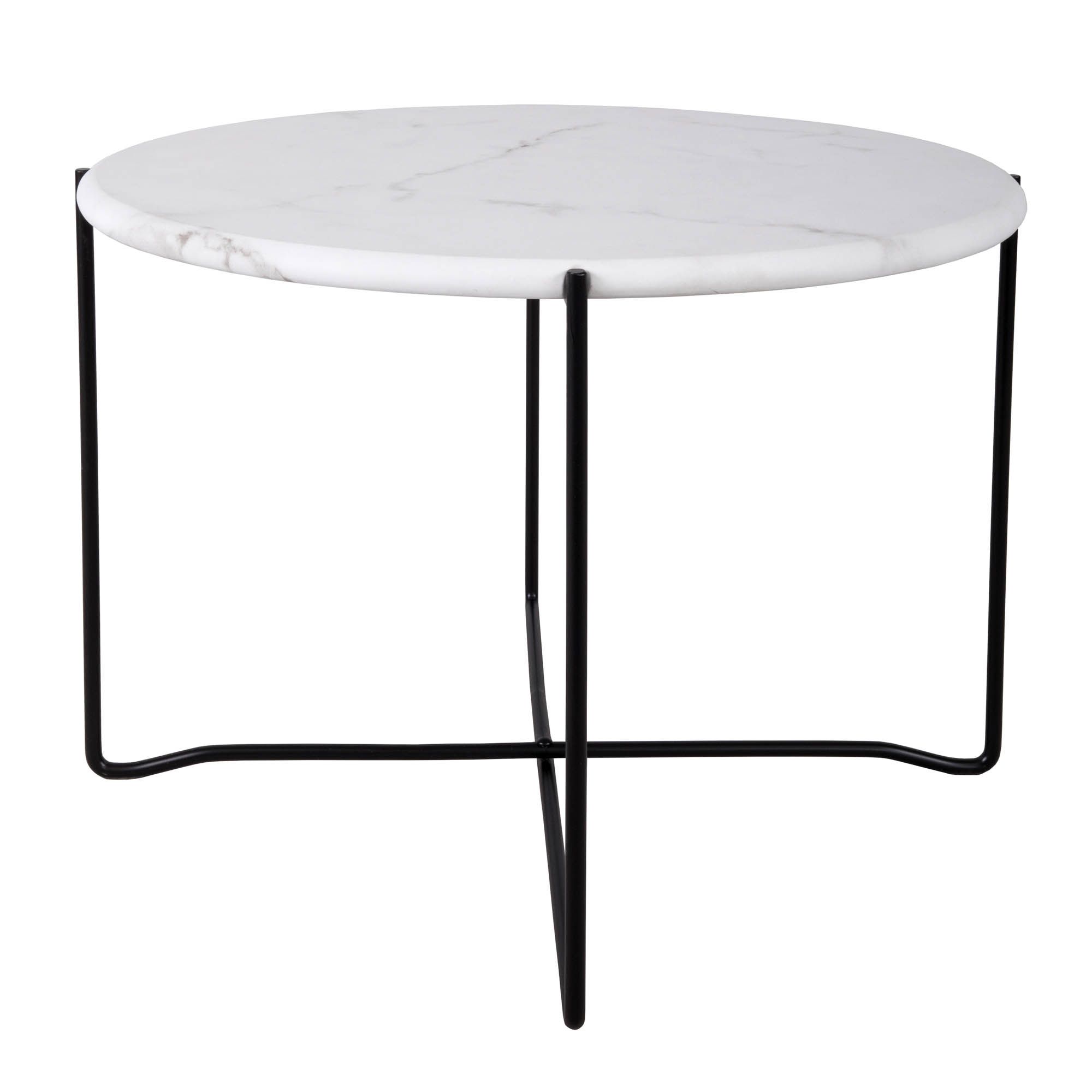 Azzate Round Coffee Table White Marble, Round Side Table White Top
