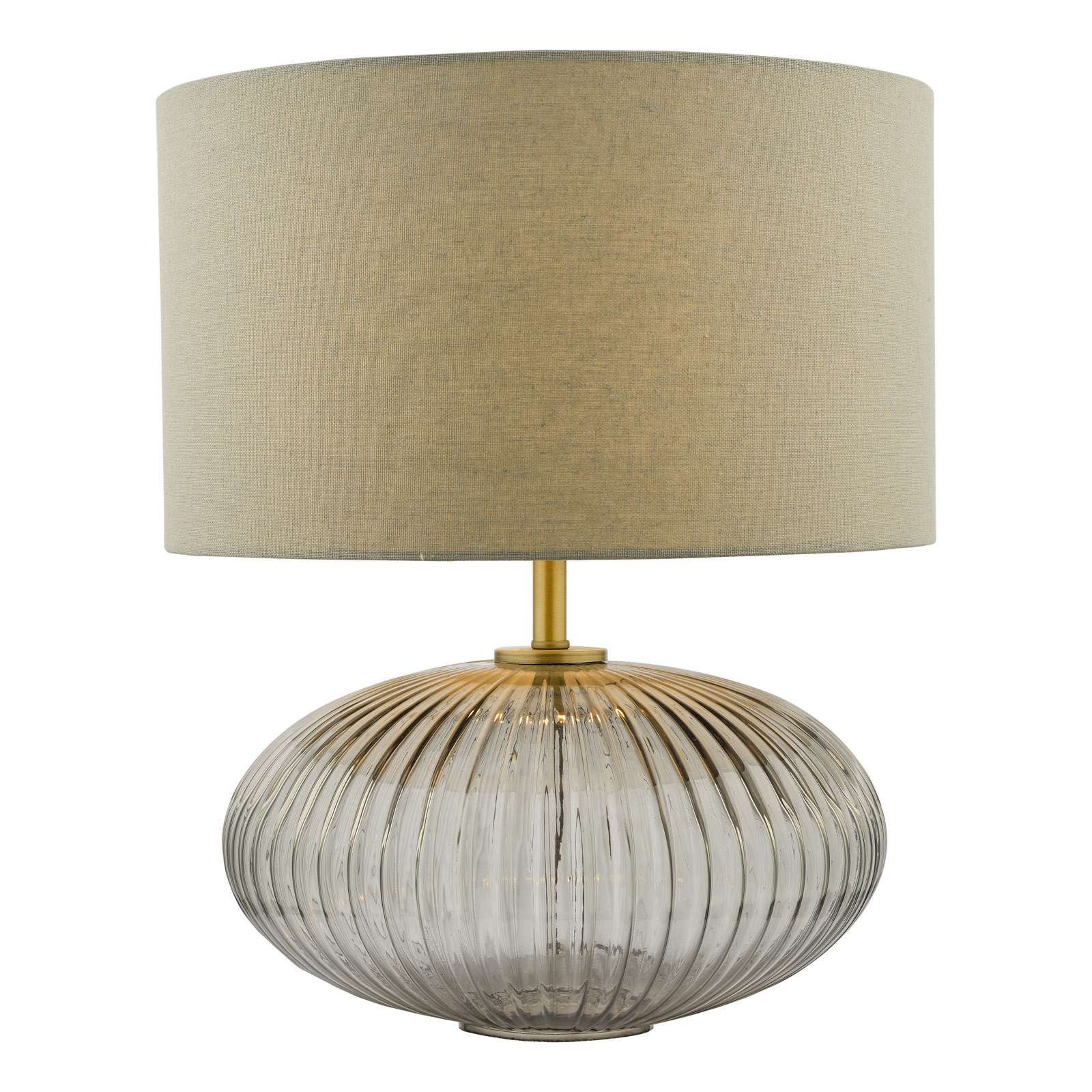 Edmond Table Lamp Smoked Glass Antique, Brass Table Lamp With Glass Shade