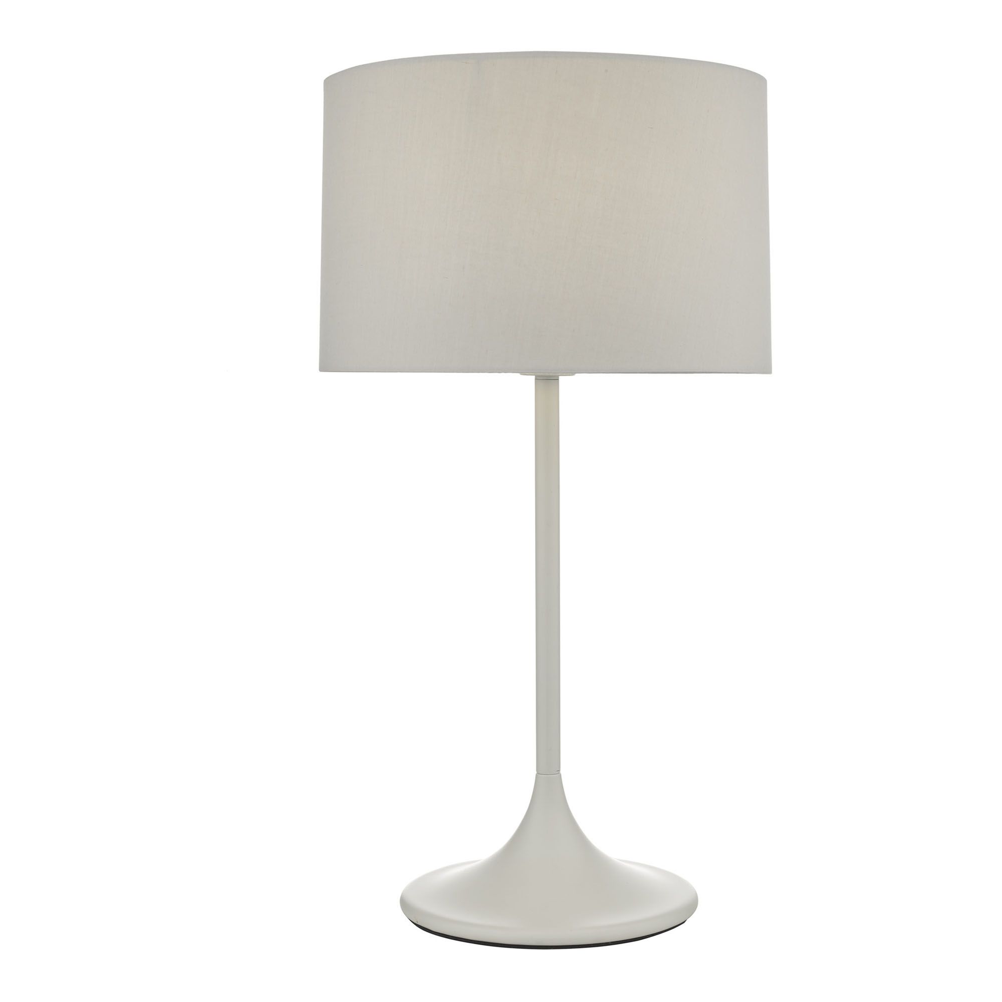Funchal Table Lamp Grey With Shade, Tall Table Lamp With Grey Shade