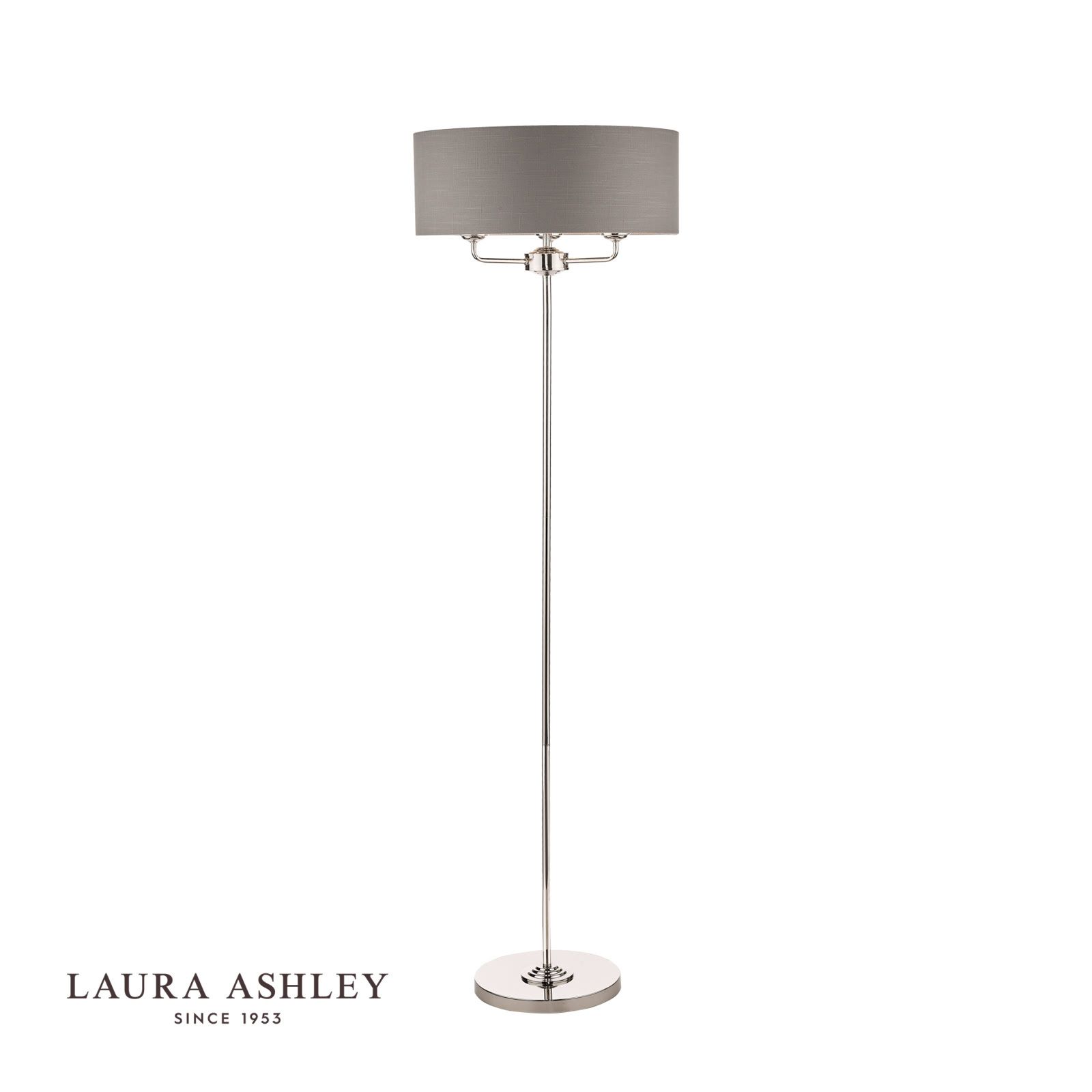 3 Light Floor Lamp With Charcoal Shade, 3 Shade Floor Lamp